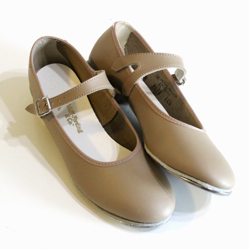 Wolff Fording Girl Tap Dance Shoes Size 3 M Tan